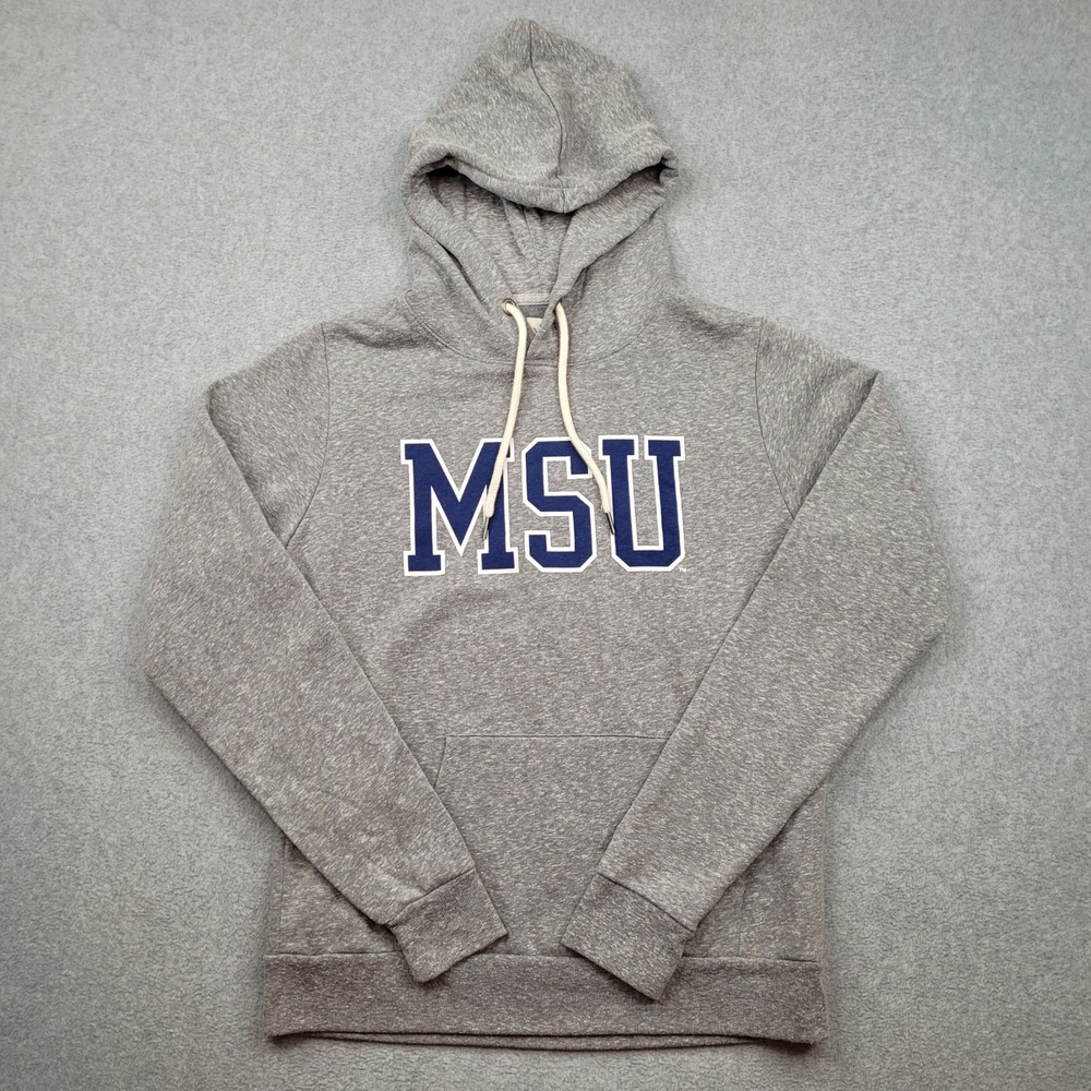 MSU Michigan State University Hoodie Mens Medium Gray League Pullover Sweatshirt